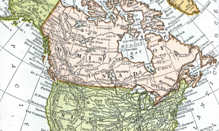 “North America” Hammond’s Handy Atlas of the World (1909)